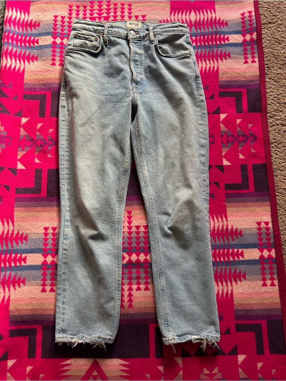 Agolde Riley High Rise Straight Crop Jeans